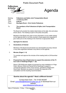 (Public Pack)Agenda Document for Folkestone and Hythe Joint