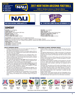 2017 NORTHERN ARIZONA FOOTBALL @NAU Athletics @NAU Football GAME 2 : Northern Arizona Vs