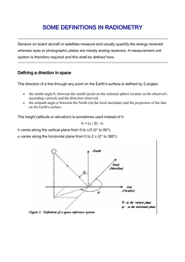 2 Some Definitions in Radiometry