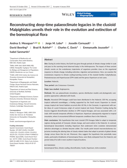 Reconstructing Deep&#8208;Time Palaeoclimate Legacies in The