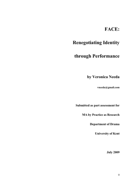 Thesis – MA Practice As Research