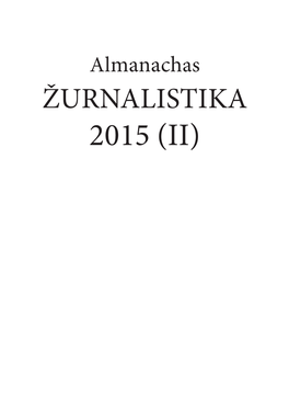 Almanachas "Žurnalistika 2015" II Dalis