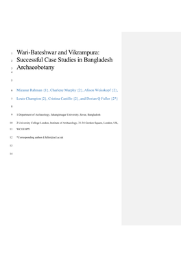 Wari-Bateshwar and Vikrampura: Successful Case Studies In