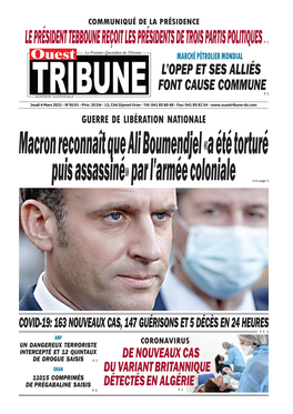 Pdf Ouest Tribune Du 2021-03-04