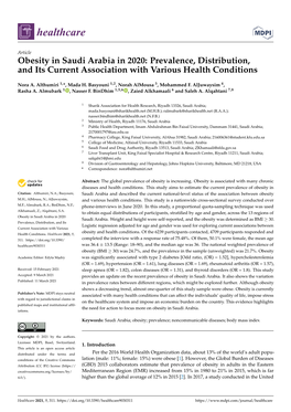 Obesity in Saudi Arabia in 2020: Prevalence, Distribution, and Its Current Association with Various Health Conditions