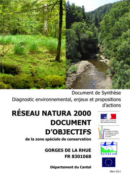 Réseau Natura 2000 Document D'objectifs