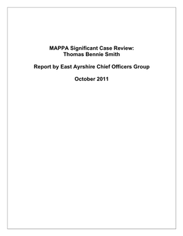 MAPPA Significant Case Review Thomas Bennie Smith