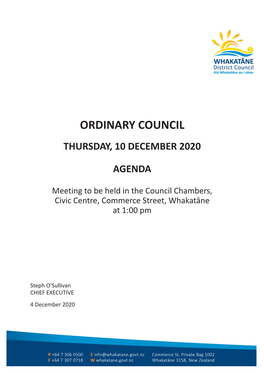 Ordinary Council 10 December 2020