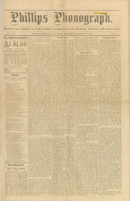 Phillps Phonograph : Vol. 2, No. 1 September 13,1879