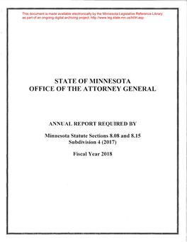 State of Minnesota Office of the Attorney General