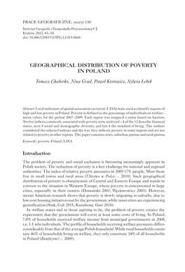 Geographical Distribution of Poverty in Poland Introduction Tomasz