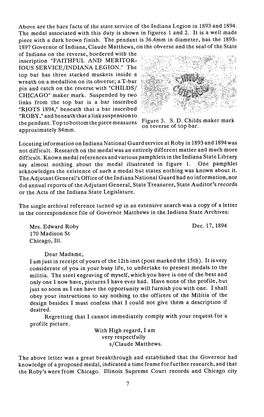 Above Are the Bare Facts of the State Service of the Indiana Legion in 1893 and 1894