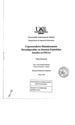 Coprocesadores Dinámicamente Reconfígurables En Sistemas Embebidos Basados En Fpgas