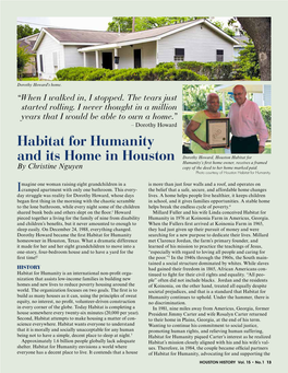 Habitat for Humanity and Its Home in Houston