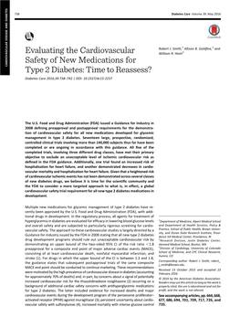 Evaluating the Cardiovascular Safety of New Medications for Type 2