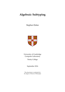 Algebraic Subtyping