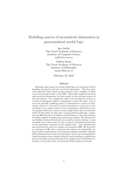 Modelling Sources of Inconsistent Information in Paraconsistent Modal Logic