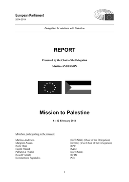 REPORT Mission to Palestine