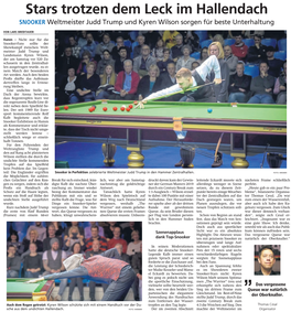 Stars Trotzen Dem Leck Im Hallendach SNOOKER