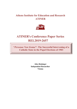 ATINER's Conference Paper Series REL2019-2657