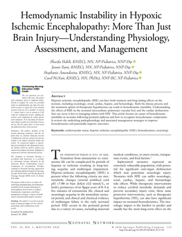 Hemodynamic Instability in Hypoxic Ischemic Encephalopathy: More Than Just Brain Injury—Understanding Physiology, Assessment, and Management