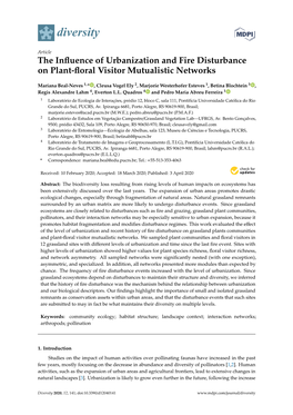 The Influence of Urbanization and Fire Disturbance on Plant-Floral Visitor