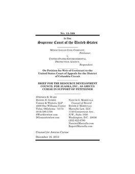 Supreme Court of the United States ______MINGO LOGAN COAL COMPANY, Petitioner, V