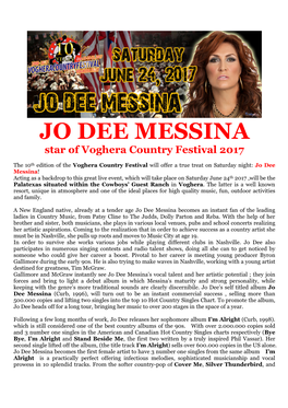 JO DEE MESSINA Star of Voghera Country Festival 2017