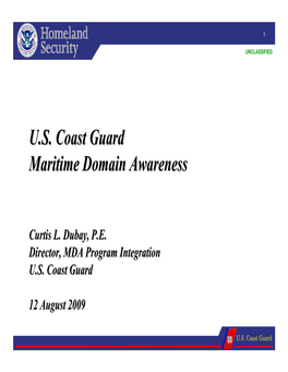 U.S. Coast Guard Maritime Domain Awareness