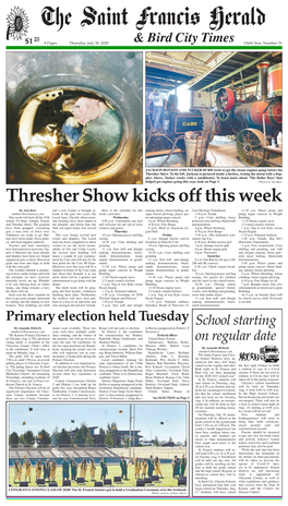 Thresher Show Kicks Off This Week by Ann Burr and a New Feature Is Brought In