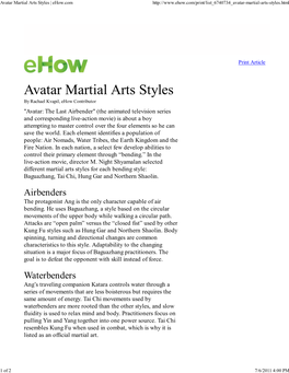 Avatar Martial Arts Styles | Ehow.Com