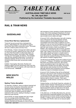 April 2021 Published by the Australian Timetable Association