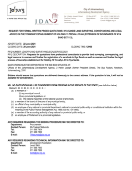 Kya Sands Land Surveying, Conveyancing and Legal Advice on the Township Establishment of Holding 13 Trevallyn Ah (Extension of Boundaries of Kya Sand Ext 113)