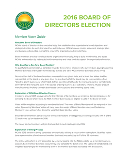 2016 Board of Directors Election