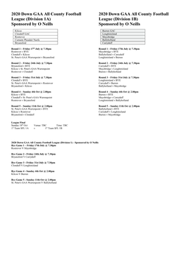 GAA Competition Report