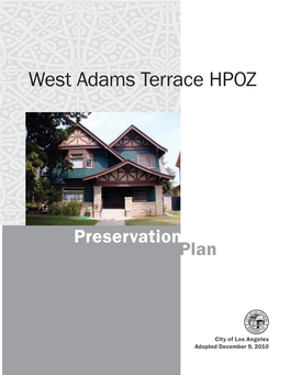 West Adams Terrace PP Draft.Indd