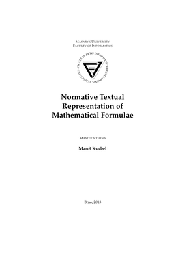 Normative Textual Representation of Mathematical Formulae