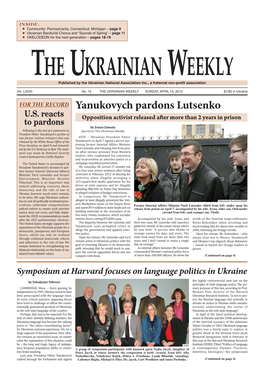 Yanukovych Pardons Lutsenko U.S