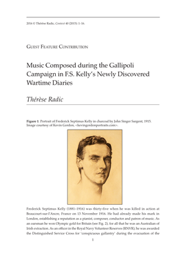 Music Composed During the Gallipoli Campaign in F.S. Kelly's Newly