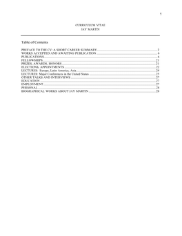 1 Table of Contents