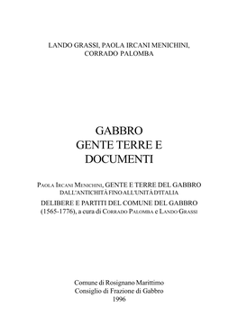 Gabbro Gente Terre E Documenti