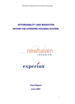 Affordability and Migration Within the Ayrshire Housing System
