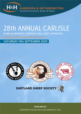 28Th ANNUAL CARLISLE RARE & MINORITY BREEDS SALE (RBST APPROVED)