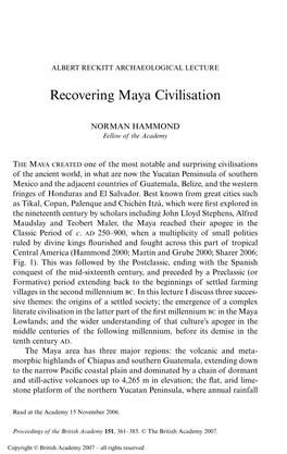 Recovering Maya Civilisation