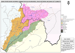 Mano River Basin Showing Administrative Boundaries, Road Network and Main Settlements