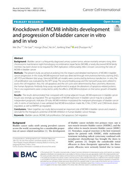 Knockdown of MCM8 Inhibits Development and Progression Of