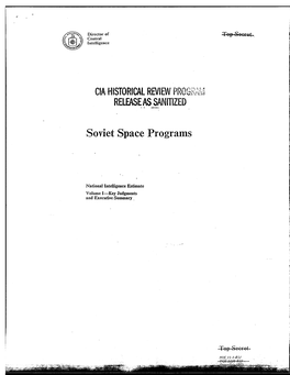 The Soviet Space Program, Volume 1