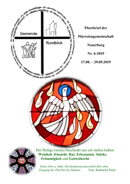 Pfarrbrief Der Pfarreiengemeinschaft Neuerburg Nr. 6-2019 17.08. – 29.09.2019 Der Heilige Geistes Beschenkt Uns Mit Sieben
