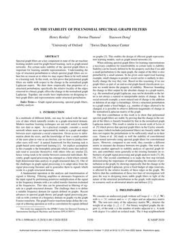 On the Stability of Polynomial Spectral Graph Filters