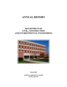 Annual Report Department of Civil, Construction and Environmental